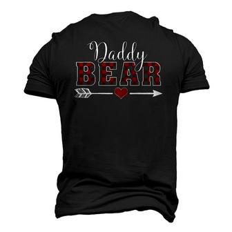 Daddy Bear Buffalo Plaid Arrow Heart Christmas Pajama Men's 3D T-Shirt Back Print | Mazezy