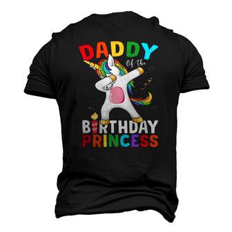 Daddy Of The Birthday Princess Unicorn Dabbing Men's 3D T-Shirt Back Print | Mazezy