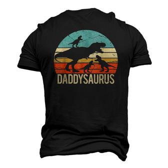 Daddy Dinosaur Daddysaurus Three Kids Xmas Christmas Classic Men's 3D T-Shirt Back Print | Mazezy