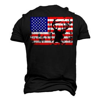 Deer Hunting American Flag Distressed For July 4Th Men's 3D T-shirt Back Print - Seseable