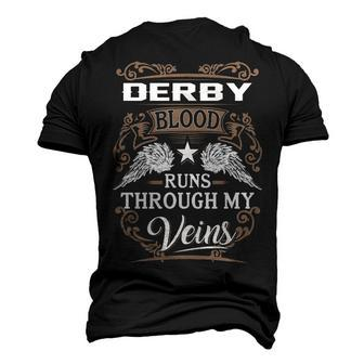 Derby Name Derby Blood Runs Through My Veins Men's 3D T-shirt Back Print - Seseable