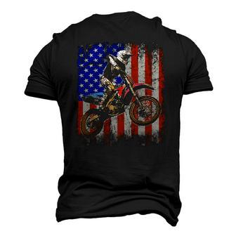 Dirt Bike American Flag Motocross Biker 4Th Of July Mens Men's 3D T-Shirt Back Print | Mazezy