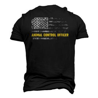 Distressed Patriotic Animal Control Officer Rescuer Us Flag Men's 3D T-Shirt Back Print | Mazezy