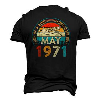 Distressed Vintage Awesome Since May 1971 51 Years Old Men's 3D T-Shirt Back Print | Mazezy