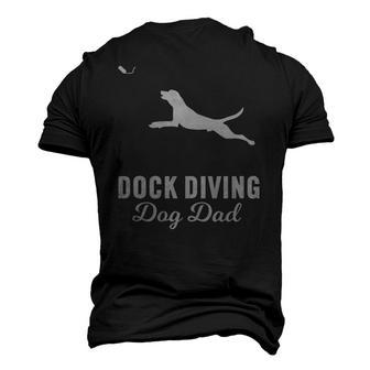 Dog Jumping Dock Diving Dog Dad Men's 3D T-Shirt Back Print | Mazezy