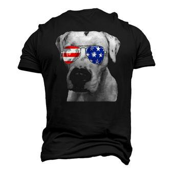 Dogo Argentino Dog Sunglasses Flag American 4Th Of July Men's 3D T-Shirt Back Print | Mazezy