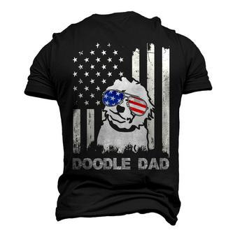 Doodle Dad 4Th Of July Us Flag Dog Dad Patriotic Men's 3D T-shirt Back Print - Seseable