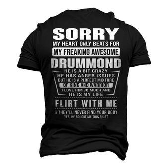 Drummond Name Sorry My Heart Only Beats For Drummond Men's 3D T-shirt Back Print - Seseable