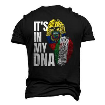 Ecuadorian And Italian Mix Dna Flag Heritage Men's 3D T-Shirt Back Print | Mazezy