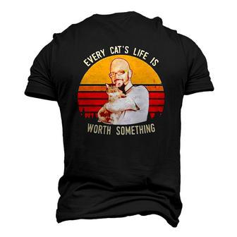 Every Cats Life Is Worth Something Vintage Men's 3D T-Shirt Back Print | Mazezy