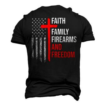 Faith Family Firearms And Freedom 4Th Of July Flag Christian Men's 3D T-shirt Back Print - Seseable