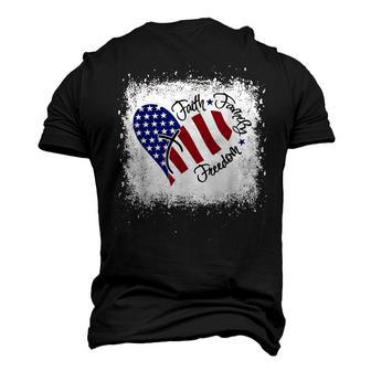 Faith Family Freedom Patriotic 4Th Of July Christian Girl Men's 3D T-shirt Back Print - Seseable