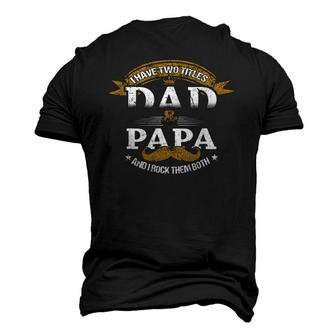 Family Dad & Papa Fathers Day Grandpa Daddy Men's 3D T-Shirt Back Print | Mazezy