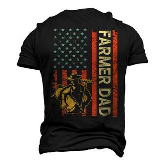 Farmer Dad American Flag Fathers Day 4Th Of July Patriotic Men's 3D T-shirt Back Print - Seseable