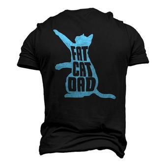 Fat Cat Dad Fathers Day Chubby Chonk Daddy Fun 80S Style Men's 3D T-Shirt Back Print | Mazezy