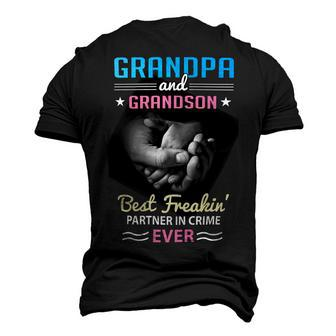 Father Grandpa And Grandson Best Freakin Partner In Crime Grandpa 187 Family Dad Men's 3D Print Graphic Crewneck Short Sleeve T-shirt - Monsterry AU