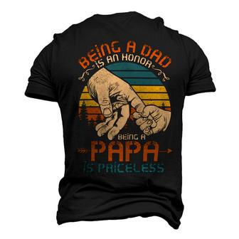 Father Grandpa Being A Dad Is An Honor Being A Papa Is Priceless3 Family Dad Men's 3D Print Graphic Crewneck Short Sleeve T-shirt - Monsterry AU
