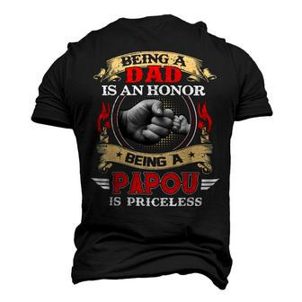 Father Grandpa Being A Dad Is An Honor Being A Papou Is Priceless74 Family Dad Men's 3D Print Graphic Crewneck Short Sleeve T-shirt - Monsterry UK