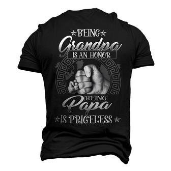 Father Grandpa Being Grandpa Is An Honor Being Papa Is Priceless203 Family Dad Men's 3D Print Graphic Crewneck Short Sleeve T-shirt - Monsterry UK