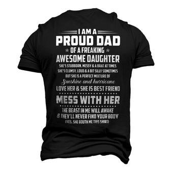 Father Grandpa I Am A Proud Dad Awesome Daughter97 Family Dad Men's 3D Print Graphic Crewneck Short Sleeve T-shirt - Monsterry UK