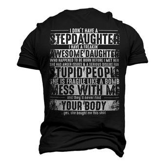 Father Grandpa I Dont Have A Stepdaughter But I Have An Awesome Daughter Stepdad 193 Family Dad Men's 3D Print Graphic Crewneck Short Sleeve T-shirt - Monsterry DE