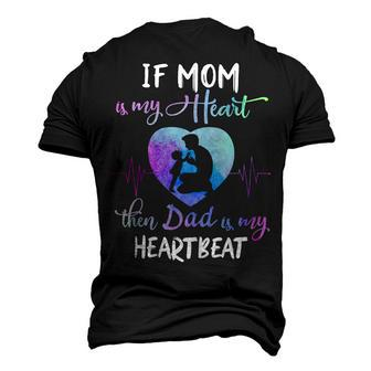 Father Grandpa If Mom Is My Heart Then Dad Is My Heartbeat 124 Family Dad Men's 3D Print Graphic Crewneck Short Sleeve T-shirt - Monsterry DE