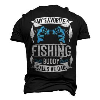Father Grandpa My Favorite Fishing Buddy Calls Me Dad504 Family Dad Men's 3D Print Graphic Crewneck Short Sleeve T-shirt - Monsterry