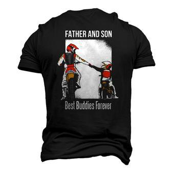 Father And Son Best Buddies Forever Fist Bump Dirt Bike Men's 3D T-Shirt Back Print | Mazezy