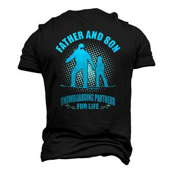 Father Son Snowboarding Partners For Life Fathers Day Men's 3D T-Shirt Back Print | Mazezy