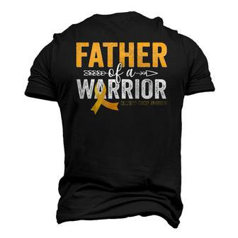 Father Of A Warrior Childhood Cancer Ribbon Oncology Men's 3D T-Shirt Back Print | Mazezy