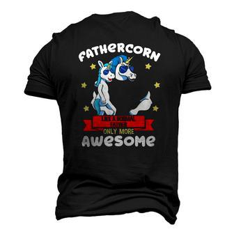 Fathercorn 1 Kid Fathers Day Father Unicorn Daddy Son Men's 3D T-Shirt Back Print | Mazezy