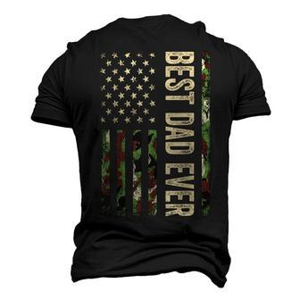 Fathers Day Best Dad Ever With Us American Flag V2 Men's 3D T-Shirt Back Print | Mazezy