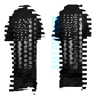 Fathers Day Best Dad Ever With Us American Flag V2 Men's 3D T-Shirt Back Print | Mazezy