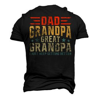 Mens Fathers Day From Grandkids Dad Grandpa Great Grandpa Men's 3D T-shirt Back Print - Seseable