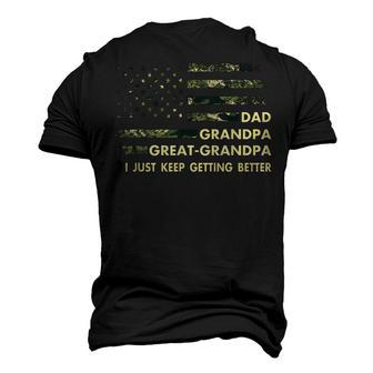 Mens Fathers Day From Grandkids Dad Grandpa Great Grandpa Men's 3D T-Shirt Back Print | Mazezy
