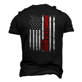 Fathers Day Promoted To Daddy Est 2022 American Flag Men's 3D T-Shirt Back Print | Mazezy