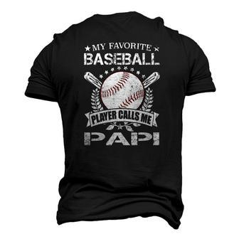 Mens My Favorite Baseball Player Calls Me Papi Fathers Day Men's 3D T-Shirt Back Print | Mazezy