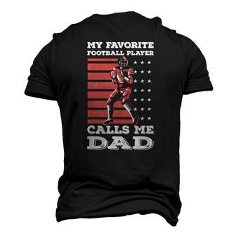 My Favorite Football Player Calls Me Dad American Flag Men's 3D T-Shirt Back Print | Mazezy UK