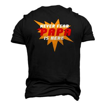 Never Fear Papa Is Here Super Grandpa Superhero Men's 3D T-Shirt Back Print | Mazezy