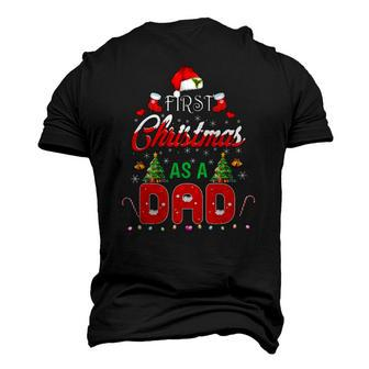 First Christmas As A Dad Santa Hat Ugly Xmas Men's 3D T-Shirt Back Print | Mazezy