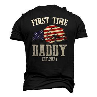 First Time Daddy New Dad Est 2021 Fathers Day Present Men's 3D T-Shirt Back Print | Mazezy