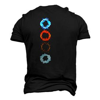 Four Elements Air Earth Fire Water Ancient Alchemy Symbols Men's 3D T-Shirt Back Print | Mazezy
