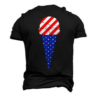 Fourth Of July American Flag Ice Cream Men's 3D T-shirt Back Print - Seseable