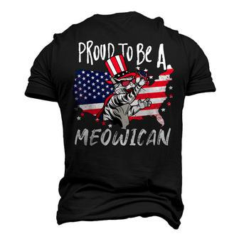 Fourth Of July Meowican Cat American Independence Day Men's 3D T-shirt Back Print - Seseable
