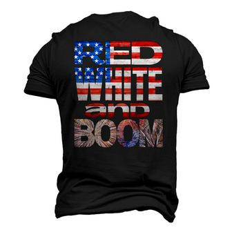 Fourth Of July Red White And Boom Fireworks Finale Usa Flag Men's 3D T-Shirt Back Print | Mazezy