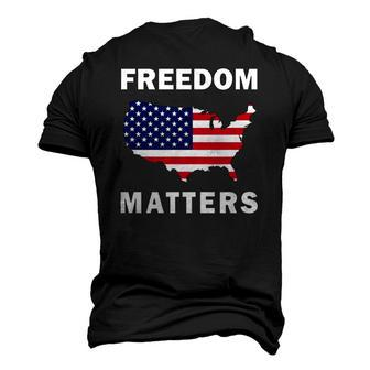 Freedom Matters American Flag Map Men's 3D T-Shirt Back Print | Mazezy
