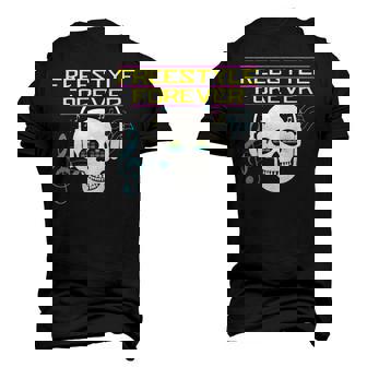 Freestyle Forever Skull With Headphone Jamming 80S Music Men's 3D T-Shirt Back Print | Mazezy