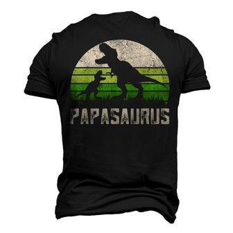 Mens Fun Grandpa Papasaurus Fathers Day Dinosaur Grandkids Men's 3D T-shirt Back Print - Seseable