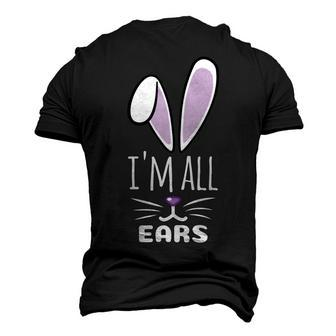Funny Cute Pastel Purple Bunny Im All Ears Rabbit Happy Easter Day Gift For Girls Women Mom Mommy Family Birthday Holiday Christmas Men's 3D Print Graphic Crewneck Short Sleeve T-shirt - Monsterry CA