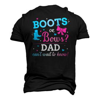 Mens Gender Reveal Boots Or Bows Dad Matching Baby Party Men's 3D T-Shirt Back Print | Mazezy